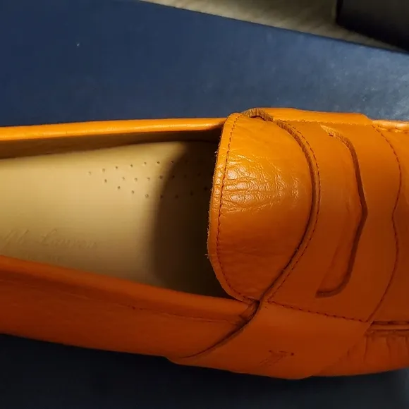👞NEW👞 Purple Label Ralph Lauren Men's   Orange Loafers.