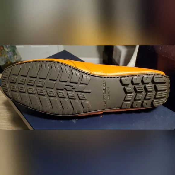 👞NEW👞 Purple Label Ralph Lauren Men's   Orange Loafers.