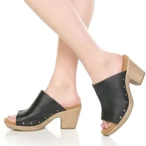 New Rockport vivienne Black Leather Women's Clogs