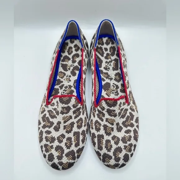 NEW Rothy’s Loafer Flats Mocha Spot Big Cat Animal Print Comfort Shoes Sz 5