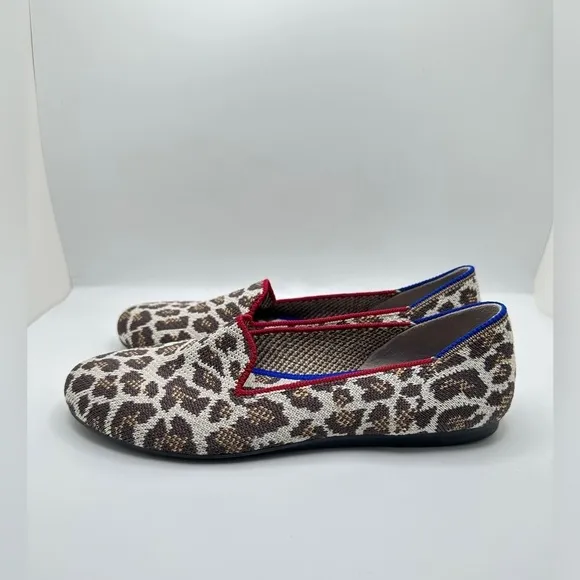 NEW Rothy’s Loafer Flats Mocha Spot Big Cat Animal Print Comfort Shoes Sz 5