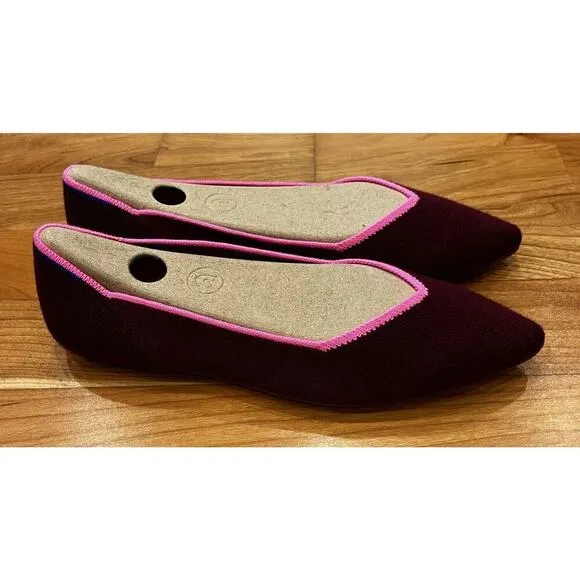 NEW Rothy’s Pointed Mesh Dress Flats Size 6.5 Women’s Red Currant Slip On