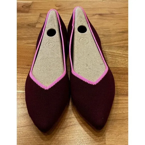 NEW Rothy’s Pointed Mesh Dress Flats Size 6.5 Women’s Red Currant Slip On