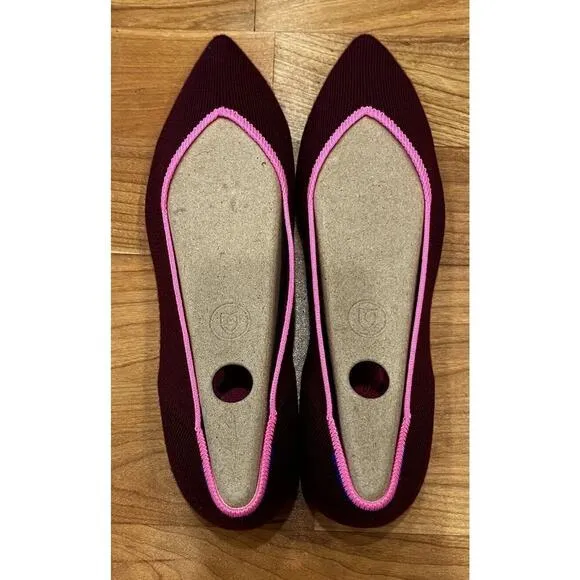 NEW Rothy’s Pointed Mesh Dress Flats Size 6.5 Women’s Red Currant Slip On