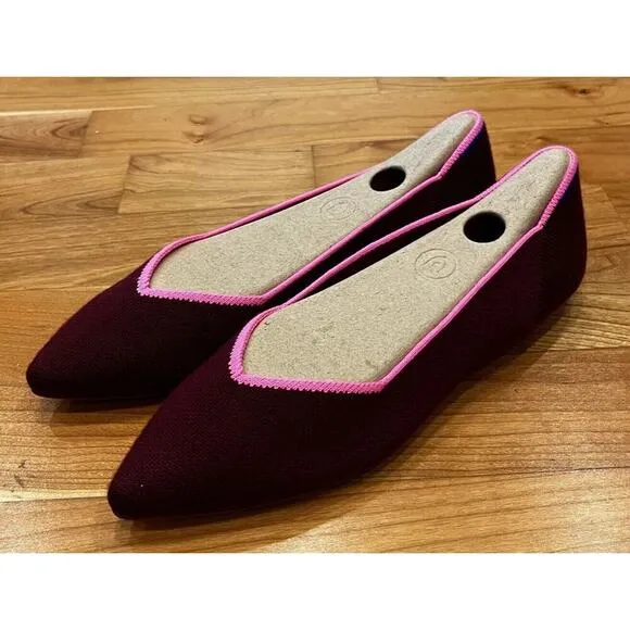 NEW Rothy’s Pointed Mesh Dress Flats Size 6.5 Women’s Red Currant Slip On