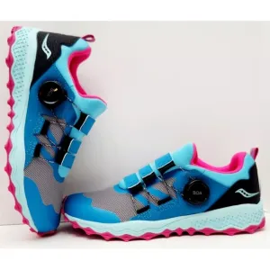 NEW Saucony Peregrine 12 Shield Boa Sneakers Turquoise/Pink