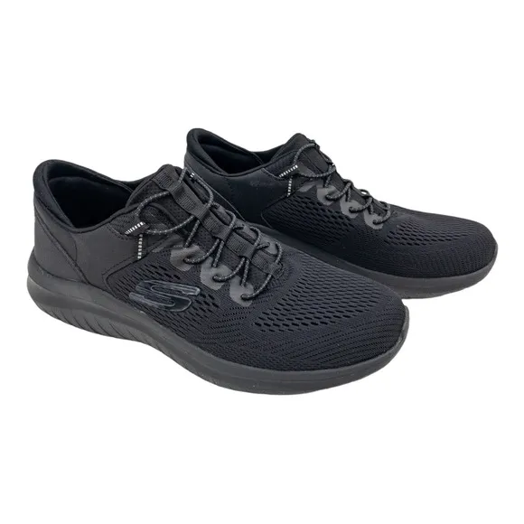 New Skechers Black Ultra Flex 2.0 Mesh No Tie Sneakers 9 Men's