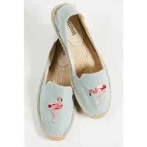 NEW Soludos Flamingo Smoking Slipper Espadrilles, Size 7