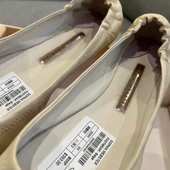 New Sophia Webster beige heart ballerina flats