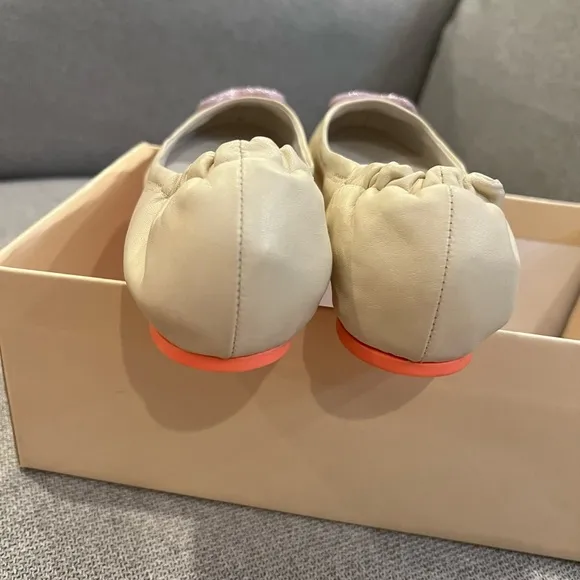 New Sophia Webster beige heart ballerina flats
