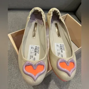 New Sophia Webster beige heart ballerina flats