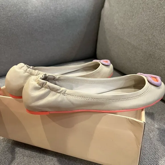 New Sophia Webster beige heart ballerina flats