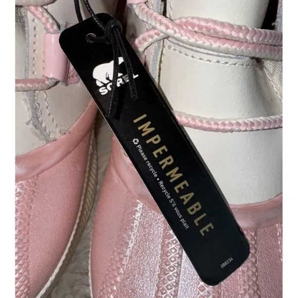 NEW SOREL Girls Out N About Boots Pink White Waterproof Size 4 LY6069-191