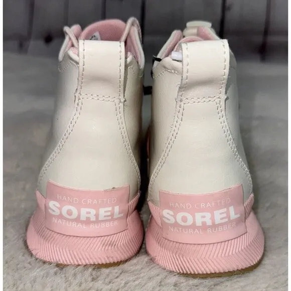 NEW SOREL Girls Out N About Boots Pink White Waterproof Size 4 LY6069-191