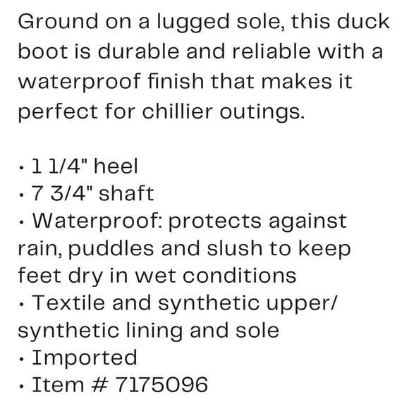 NEW Sporto Women’s Waterproof Duck Boots