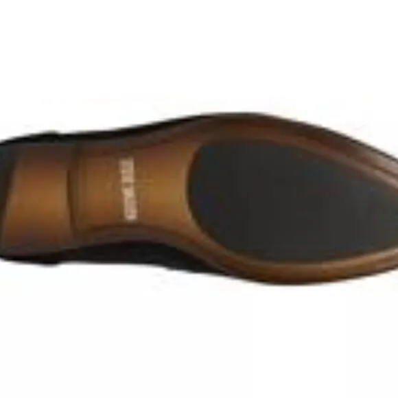 NEW STEVE MADDEN Delrayy Mens Black Velvet Loafer With Gold Horsebit Size 10