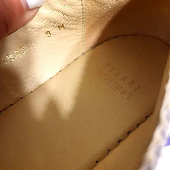 NEW Stuart Weitzman Gray Snakeskin Print Slip-on Espadrilles Sz.9 MSRP $345