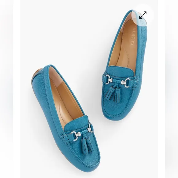 NEW Talbots Everson Tassel Driving Moccasins Blue Leather 5.5M