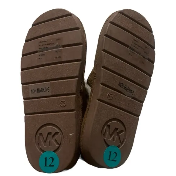 NEW Toddler Michael Kors Designer Fur Boots Neverminded Camel Suede Girls Sz 12