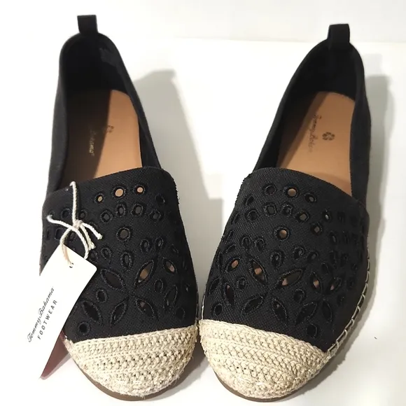 NEW! Tommy Bahama Selena Slip On Black Espadrilles Size 8, 8.5