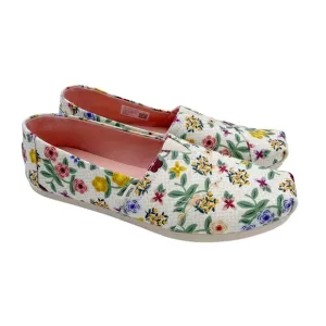NEW Toms Alpargata Natural Autumn Floral Organic Cotton Shoes Women's Size 9