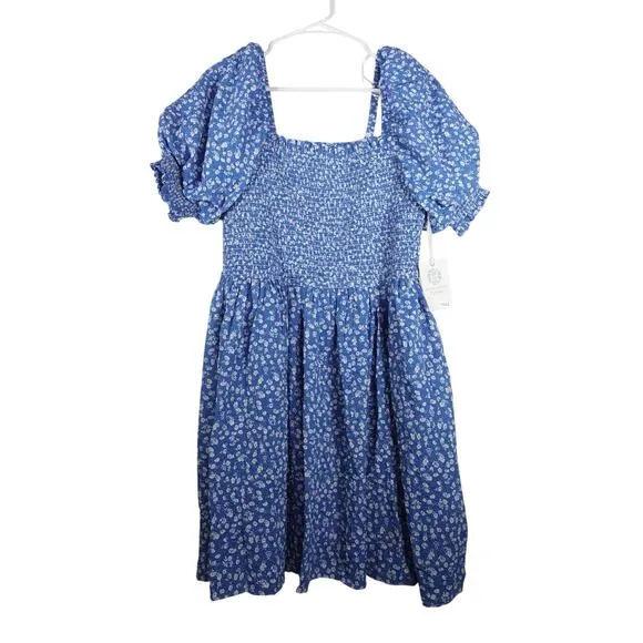 New Tuckernuck Hyacinth House Blue Ditsy Floral Pai Mini Dress Size Small 160211