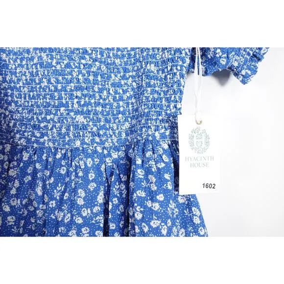 New Tuckernuck Hyacinth House Blue Ditsy Floral Pai Mini Dress Size Small 160211