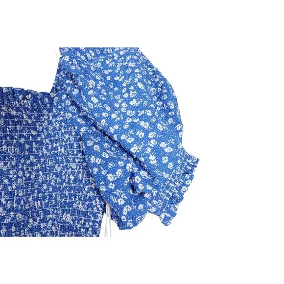 New Tuckernuck Hyacinth House Blue Ditsy Floral Pai Mini Dress Size Small 160211
