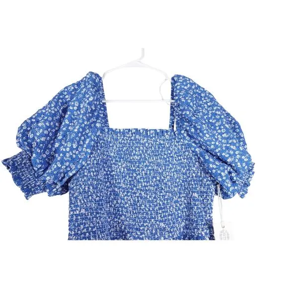 New Tuckernuck Hyacinth House Blue Ditsy Floral Pai Mini Dress Size Small 160211