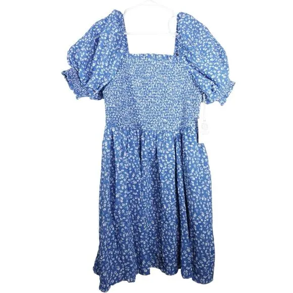 New Tuckernuck Hyacinth House Blue Ditsy Floral Pai Mini Dress Size Small 160211