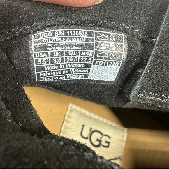 New UGG Josefene Cuff Black Women’s Suede Boots #164