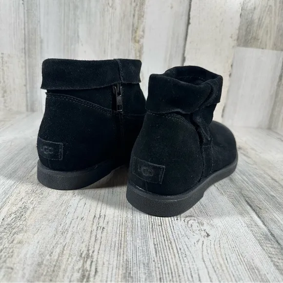 New UGG Josefene Cuff Black Women’s Suede Boots #164