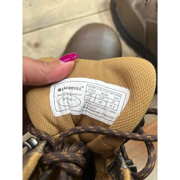 NEW US12 LaCrosse Work Lite 6&quot; Waterproof Dry-Core Brown Boots