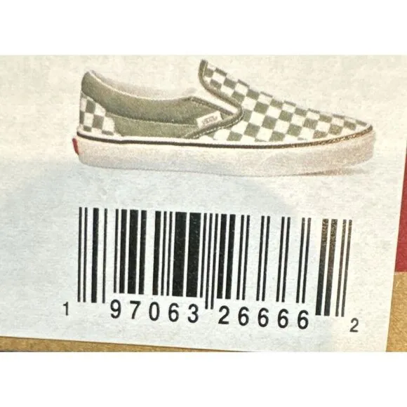 New Vans Classic Slip-On Color Theory Checkerboard Green Sneakers Mens Sz 11.5