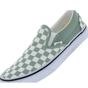 New Vans Classic Slip-On Color Theory Checkerboard Green Sneakers Mens Sz 11.5