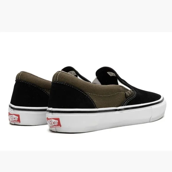 NEW Vans Skate Slip On Black Olive Sneakers Men’s Size 6.5