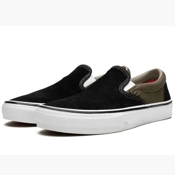 NEW Vans Skate Slip On Black Olive Sneakers Men’s Size 6.5