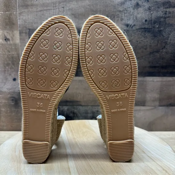 NEW Viscata Women’s Navy Pubol Canvas Ankle Strap Espadrille 2”Wedge Size 5.5/6