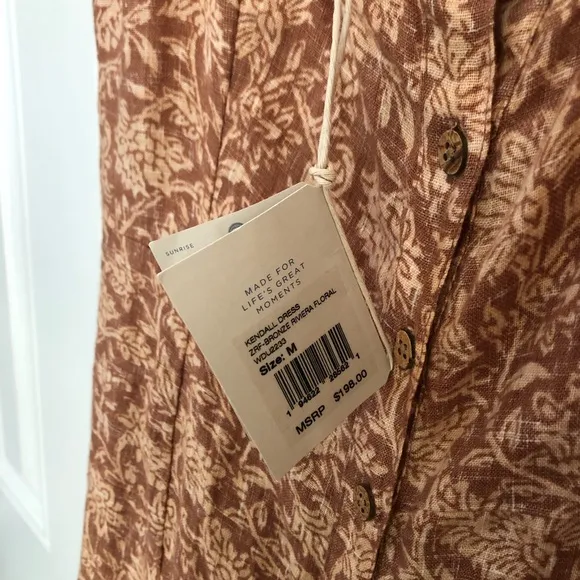 New w Tag: Faherty Kendall Dress. Linen. Size Medium