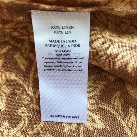 New w Tag: Faherty Kendall Dress. Linen. Size Medium