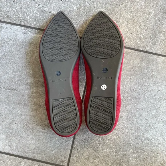 NEW WITHOUT BOX Rothy’s The Point Flats in Chili Red, Size 10