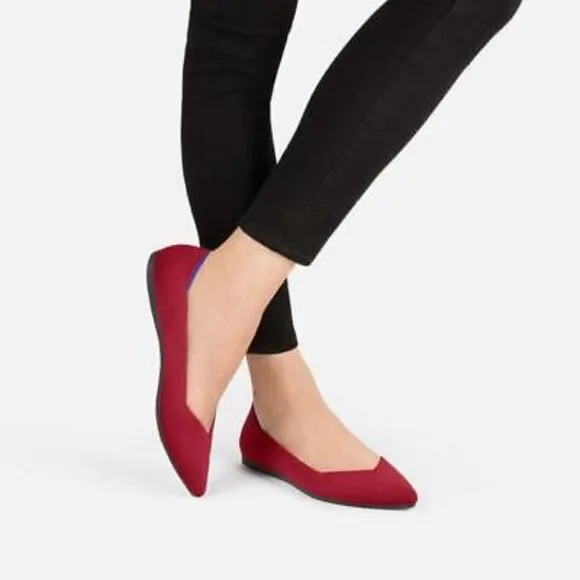NEW WITHOUT BOX Rothy’s The Point Flats in Chili Red, Size 10