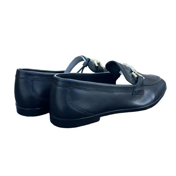 New Zara Women Flat Split Leather Women's Black Loafers US Size 9 UK 7 EUR 40