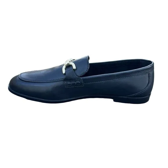New Zara Women Flat Split Leather Women's Black Loafers US Size 9 UK 7 EUR 40
