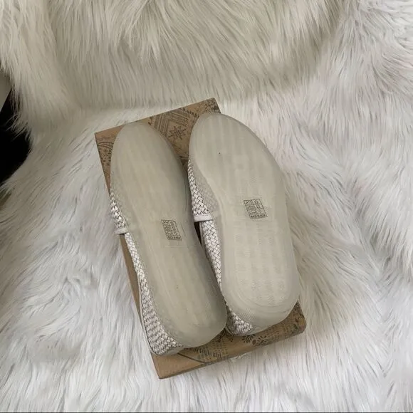 NEW Free People Santorini white woven leather slip on sneakers 8