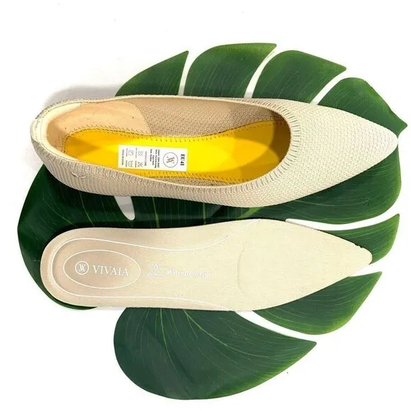 New✨ VIVAIA Aria Pointed-Toe Water Repellent Ballet Flats (Sz 41)