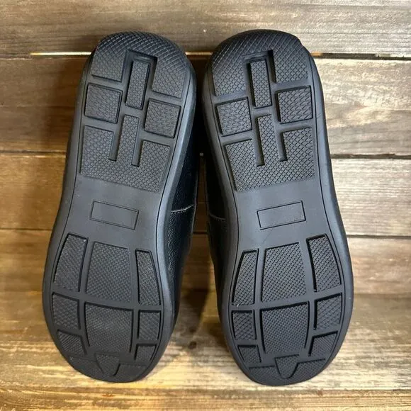NIB Big‎ Kids Nordstrom Black Faux Leather Casual Comfort Penny Loafers Size 3 Y