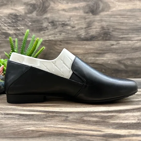 NIB Earth Origins Ryanne 8W WIDE Black Leather Comfort Loafer Casual Flats
