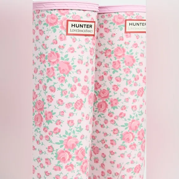 NIB Hunter Boots 🌸💗🌷x LoveShackFancy Original Tall Back Adjustable Boots