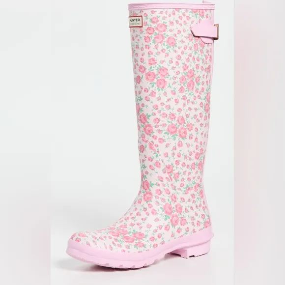 NIB Hunter Boots 🌸💗🌷x LoveShackFancy Original Tall Back Adjustable Boots
